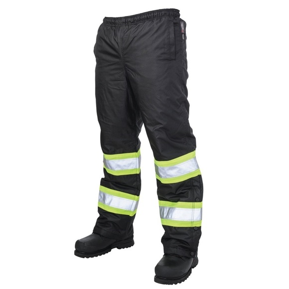 BNWT Tough Duck Construction Insulated Worker Pants Medium Black Reflective - Picture 1 of 7